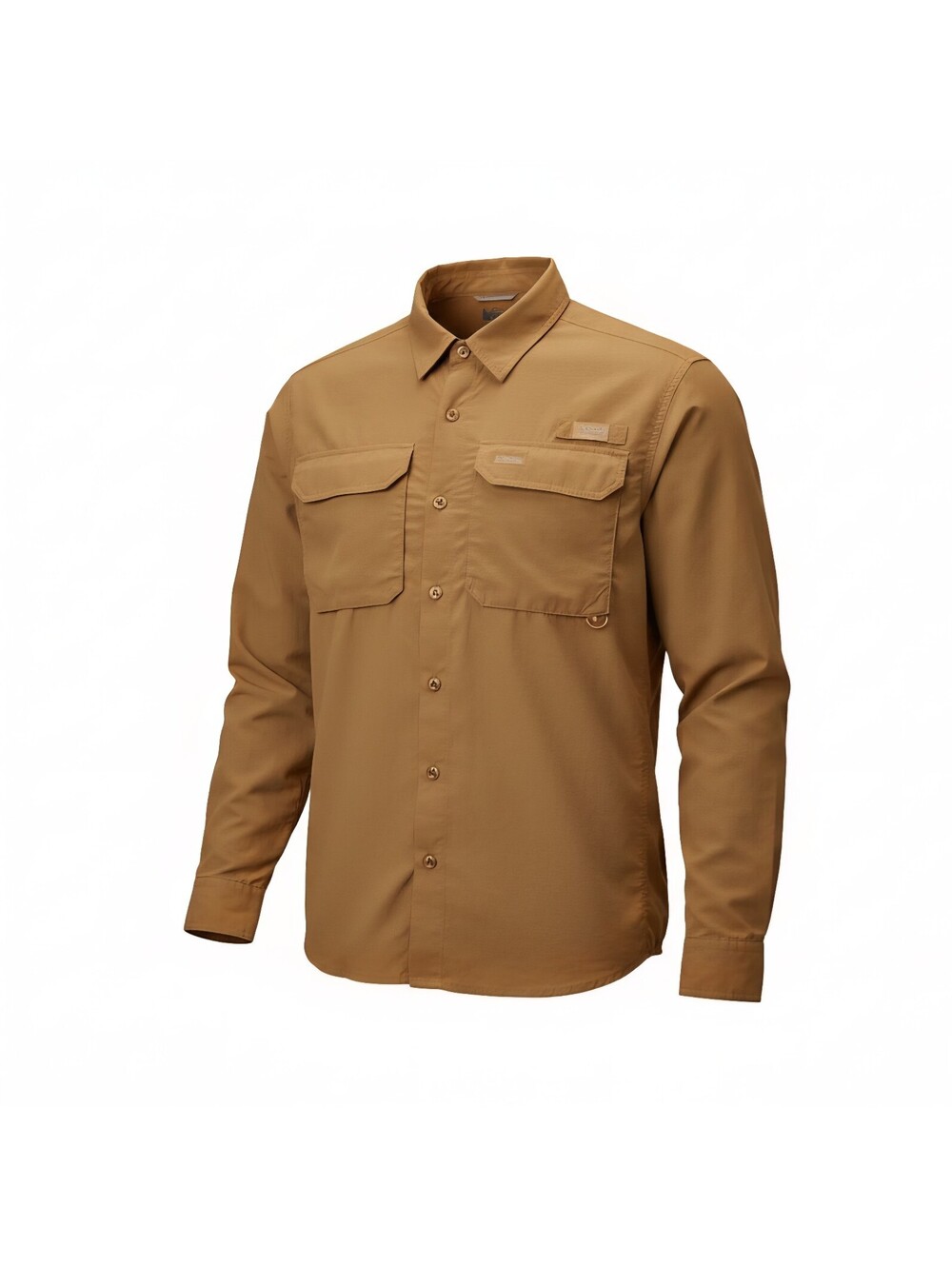 REI Co-op Men's XL Sahara Hiking Fishing Shirt Brown Tan Long Sleeve Nylon